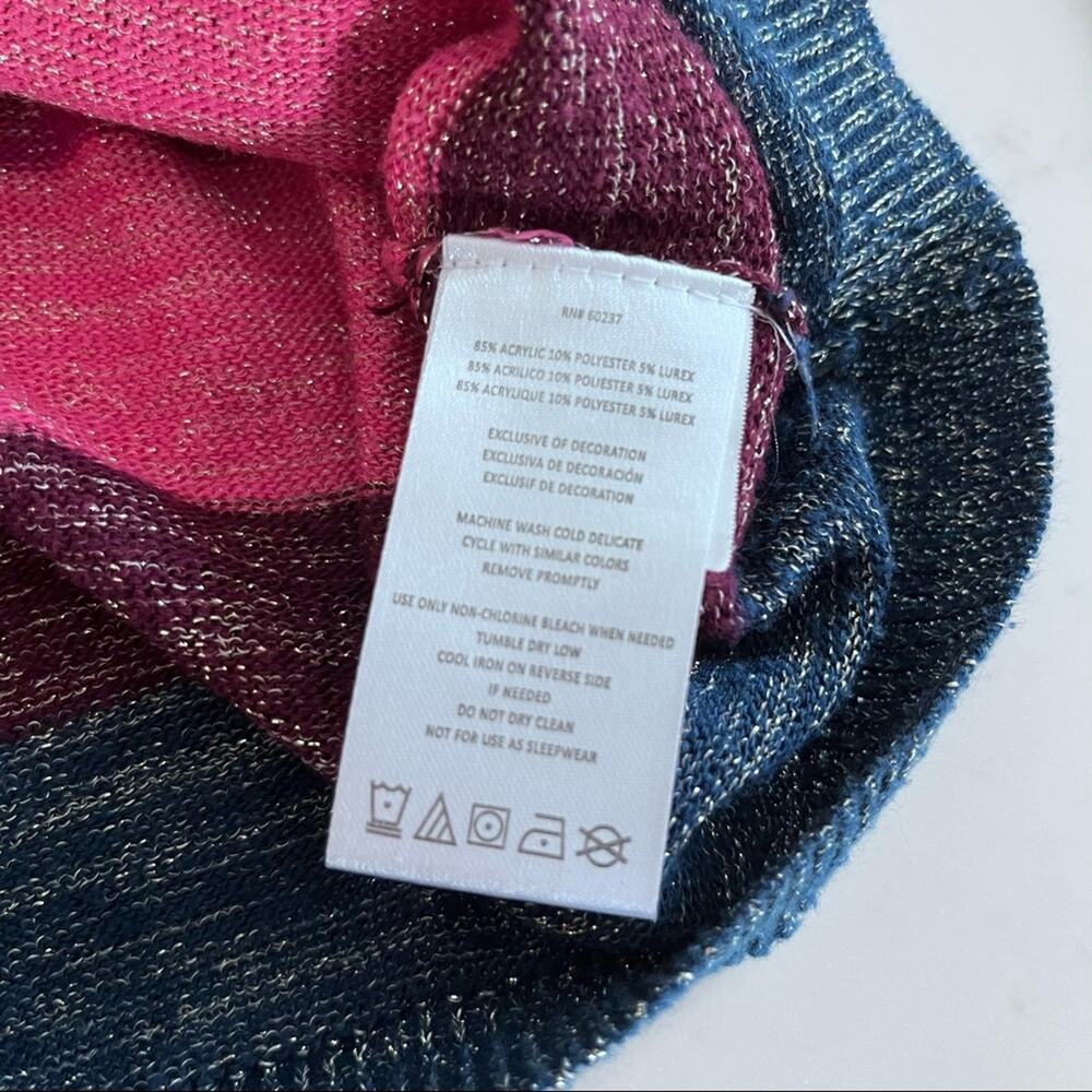 Lucky Brand girls striped metallic thread cardigan sweater size 7 - Picture 5 of 7